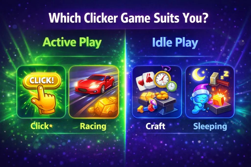 best clicker games unblocked active vs idle play