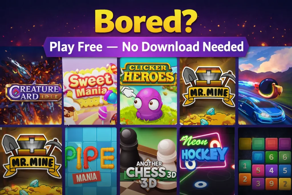 free online games to play when bored no download no install